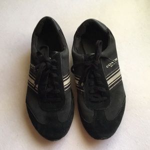 COACH “MAE” Suede Trim Black Tenis Shoes